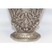 Antique Flower Vase Old Handmade Solid Silver Traditional Hand Engraving Work